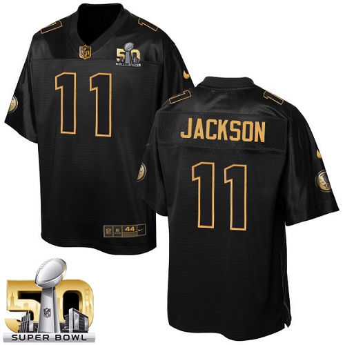 Men's Elite DeSean Jackson Nike Jersey Black - #11 Pro Line Gold Collection NFL Washington Redskins